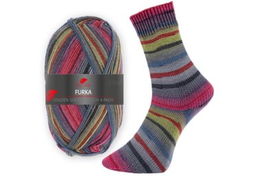 Preview: Furka Golden Socks Stretch Sockenwolle von Pro Lana 4fach grau pink 100 g Preview: Furka Golden Socks Stretch Sockenwolle von Pro Lana 4fach grau pink 100 g
